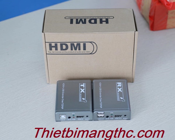 Bộ kéo dài HDMI sang Lan 200M cổng USB cao cấp